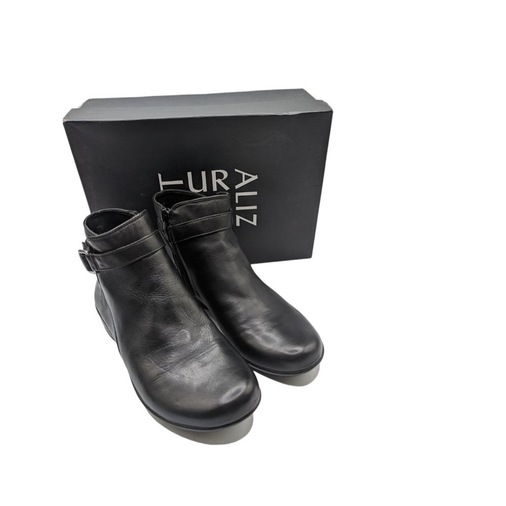 Naturalizer Women's Colette Ankle Boot in Black Leather Size 7 Wide with Box